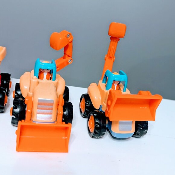 Lot of 9 Friction Powered Car Toys Tractor Dump Truck Mixer Backhoe Vehicles - Picture 6 of 6